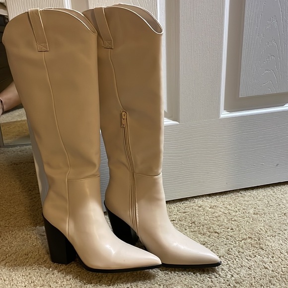 S3 - White western cowboy cream boots Never worn - Picture 12 of 13